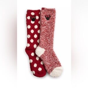 Disney x Barefoot Dreams Women Minnie Mouse Icon Sock Set New with Tags NWT